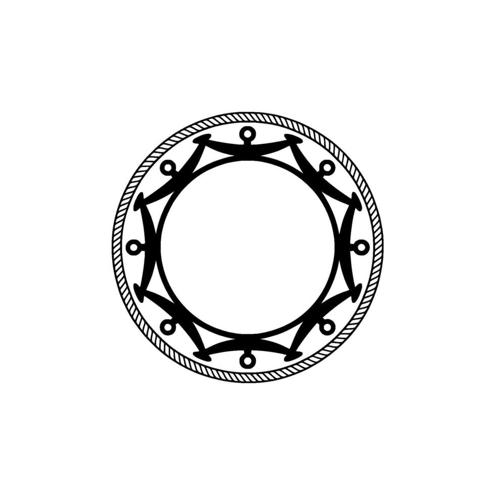 Ornate Circular Emblem, Nautical Vintage vector