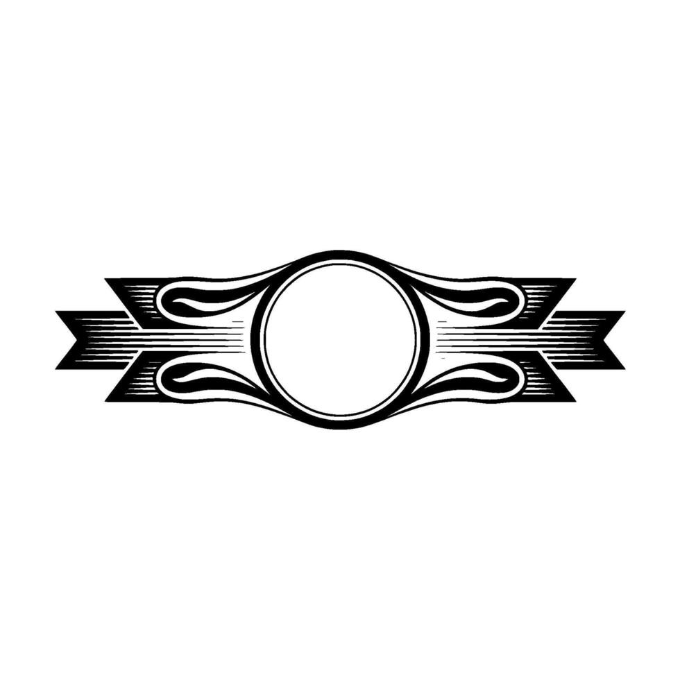 Vintage Circular Emblem, Elegant, Retro Badge, Decorative Border vector