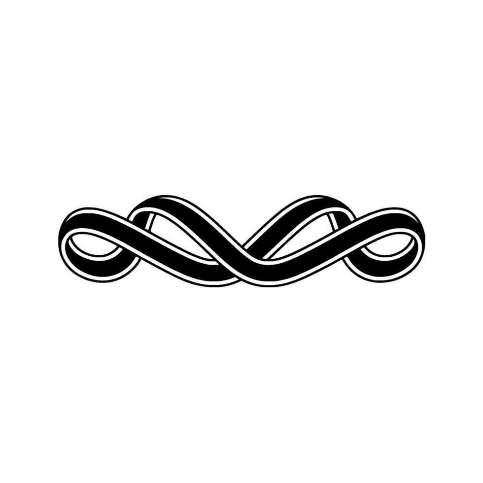 Intertwined Infinity Minimalist Black White Symbol vector