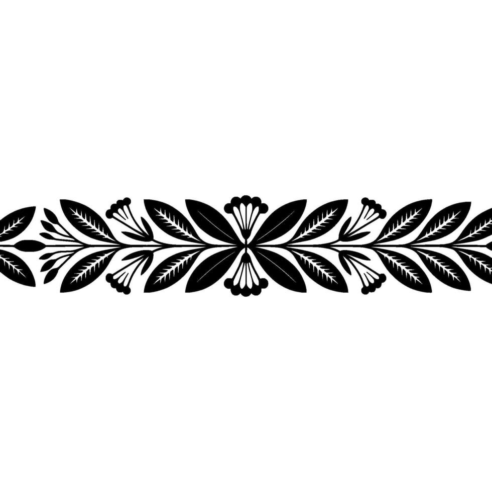 Stylized Floral Border, Vintage, Elegant Division, Decorative vector