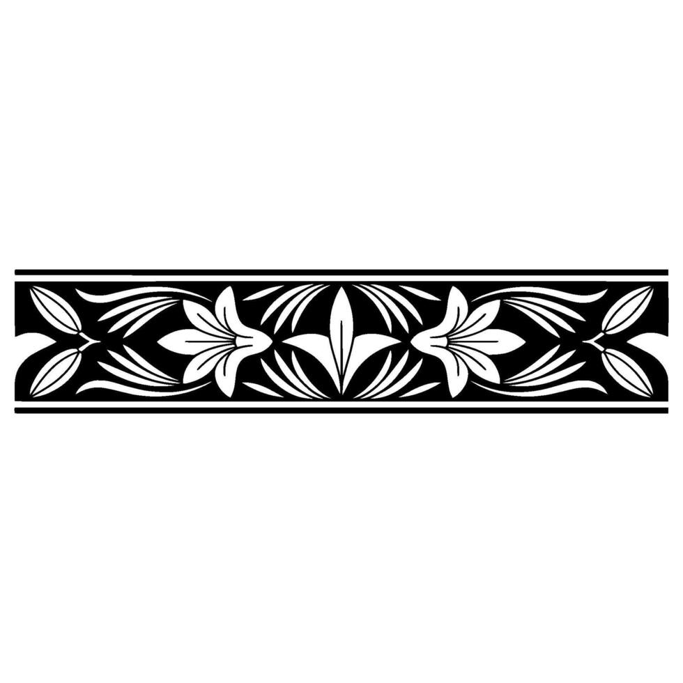 Elegant Floral Border, Art Deco Style, Pattern - Artdeco vector