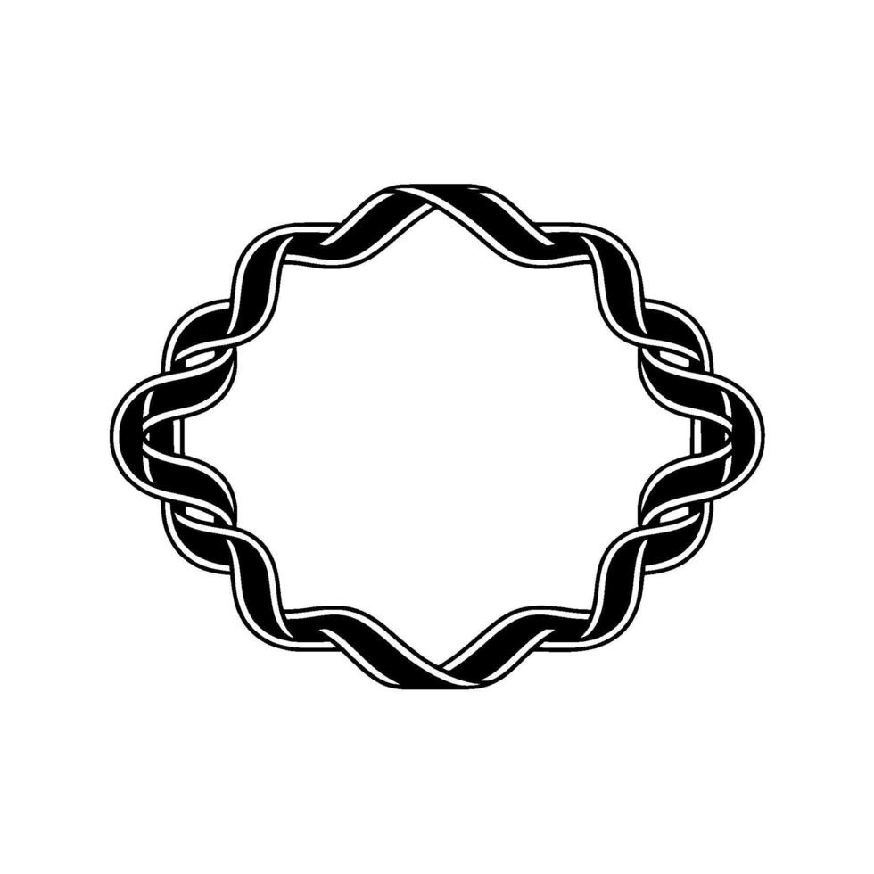 Intricate Woven Border, Minimalist, Circular Motif vector
