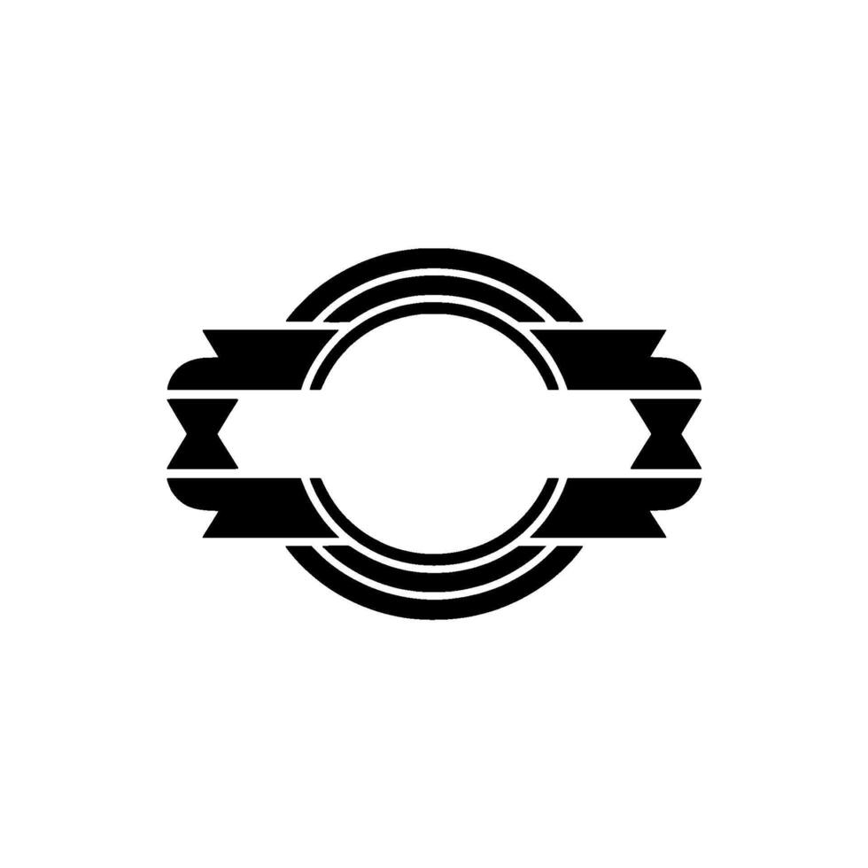 Geometric Badge, Vintage Ribbon, Minimalist vector