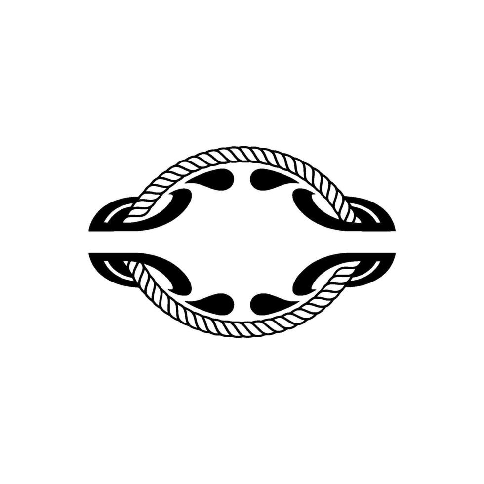 Nautical Knot Emblem, Vintage Style, Circular Border vector