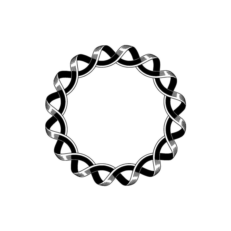 Intertwined Loops, Minimalist, Circular Motif vector