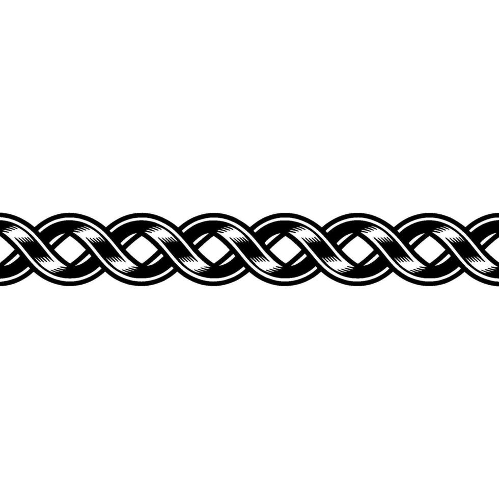 Intricate Celtic Knot Border, Minimalist, Braid vector
