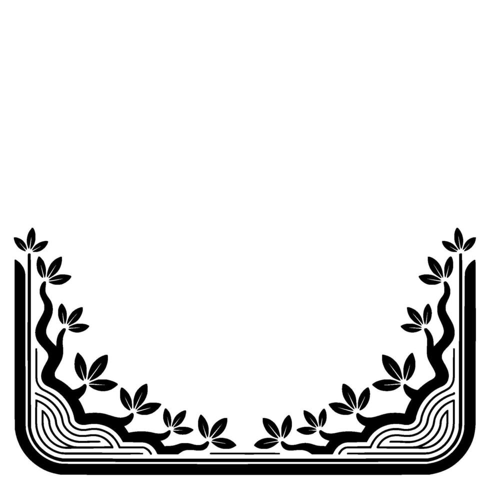 Art Deco Botanical Frame, Elegant Border - Vintage vector