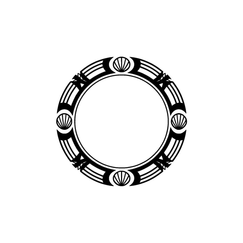 Art Deco Seashell Border, Elegant Circular vector