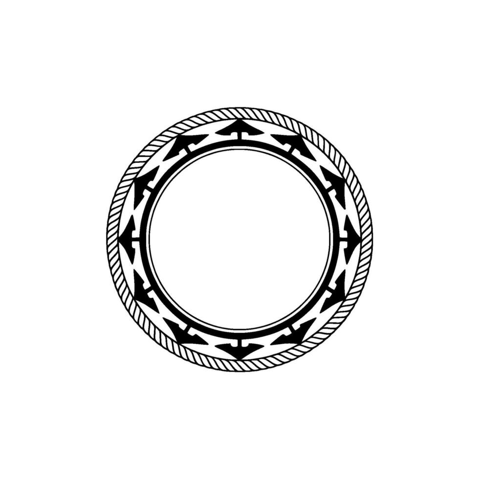Circular Tribal Emblem, Minimalist, Directional Focus vector
