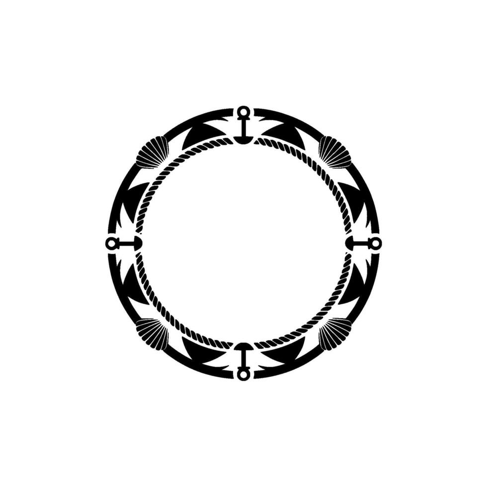 Nautical Deco Frame Vintage Maritime Ornament vector