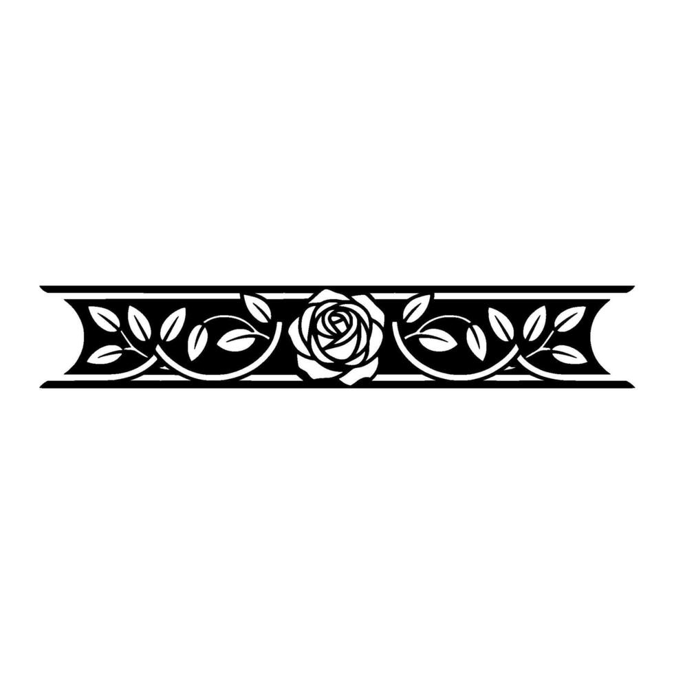 Elegant Floral Border, Art Nouveau, Leaves vector