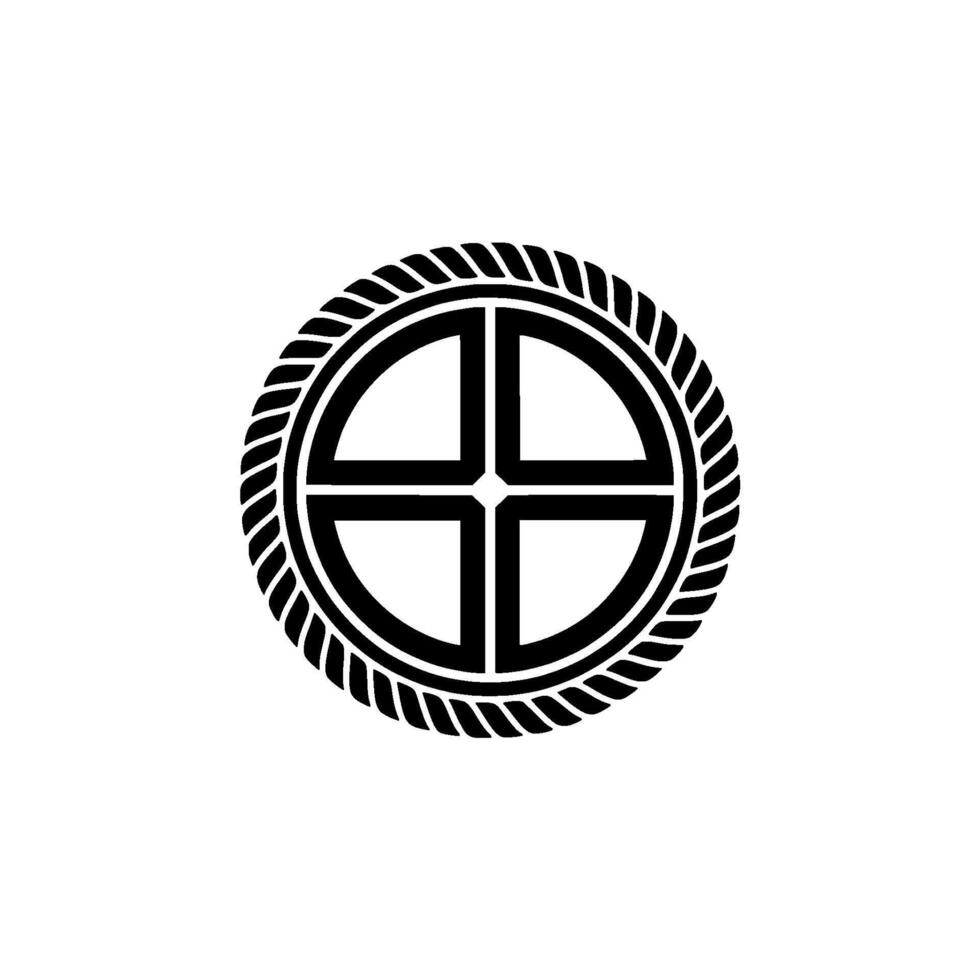 Geometric Compass, Nautical Symbol, Circular Emblem vector