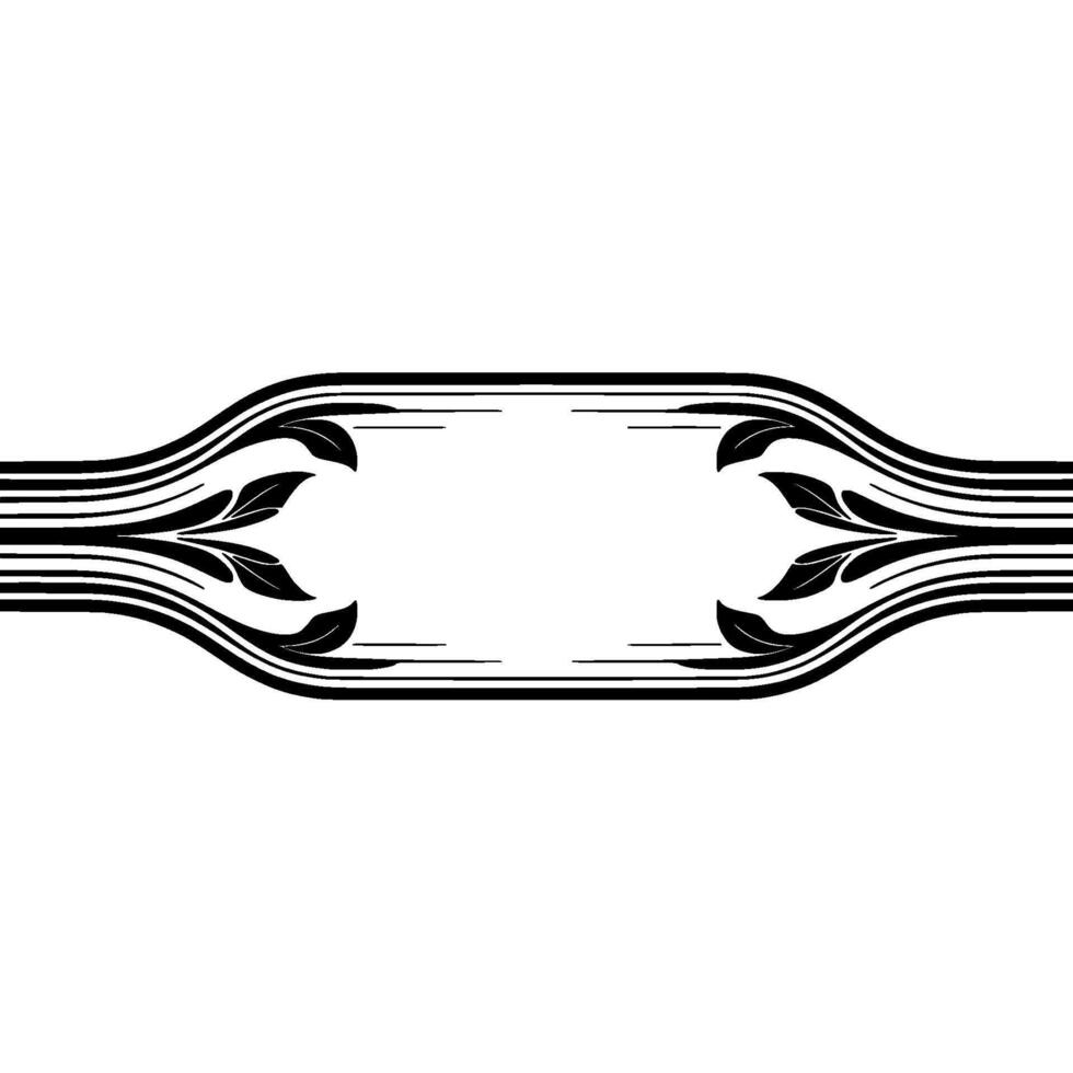 Streamlined Botanical Ornament, Minimalist vector