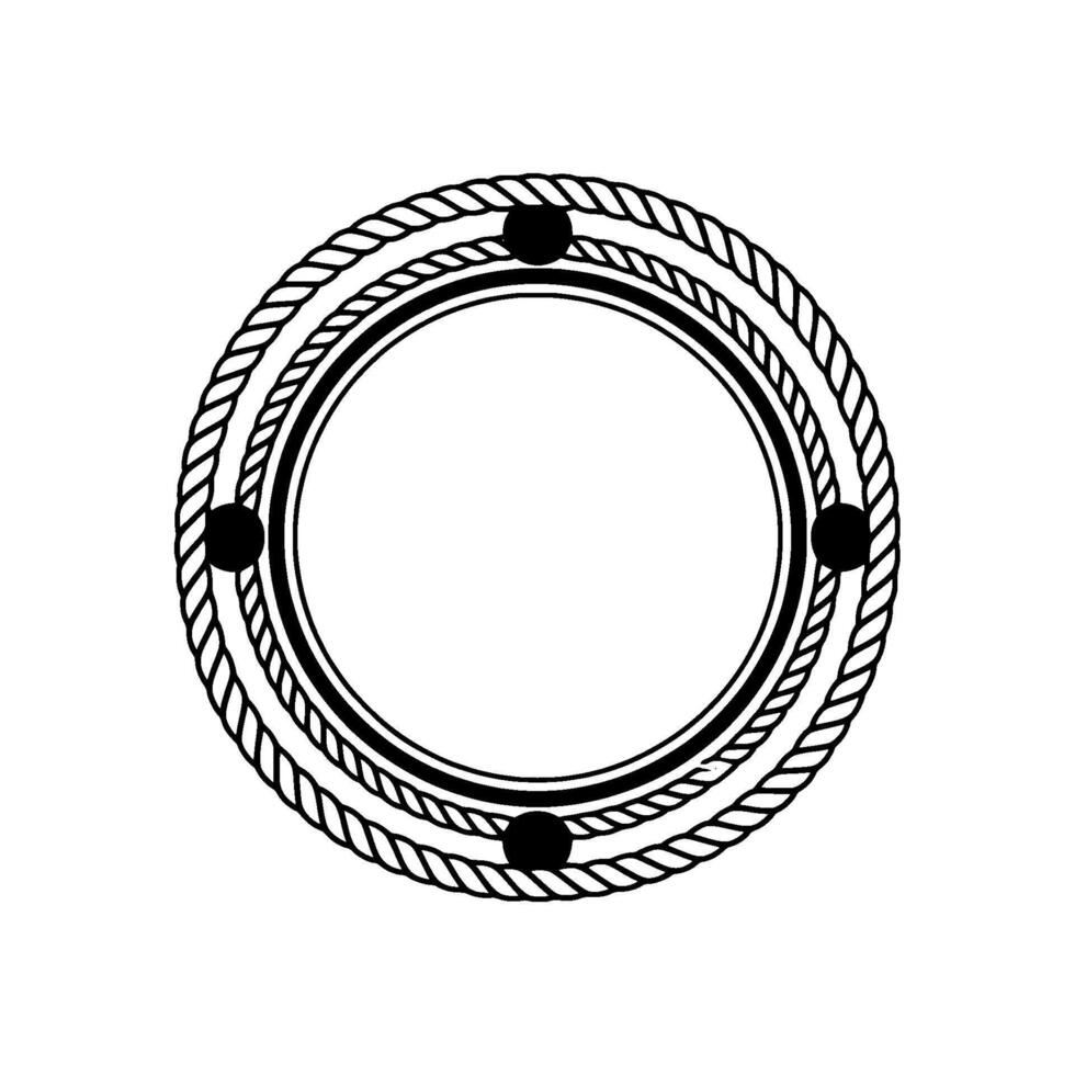 Nautical Circle Emblem, Vintage Style, Minimalist, Texture vector