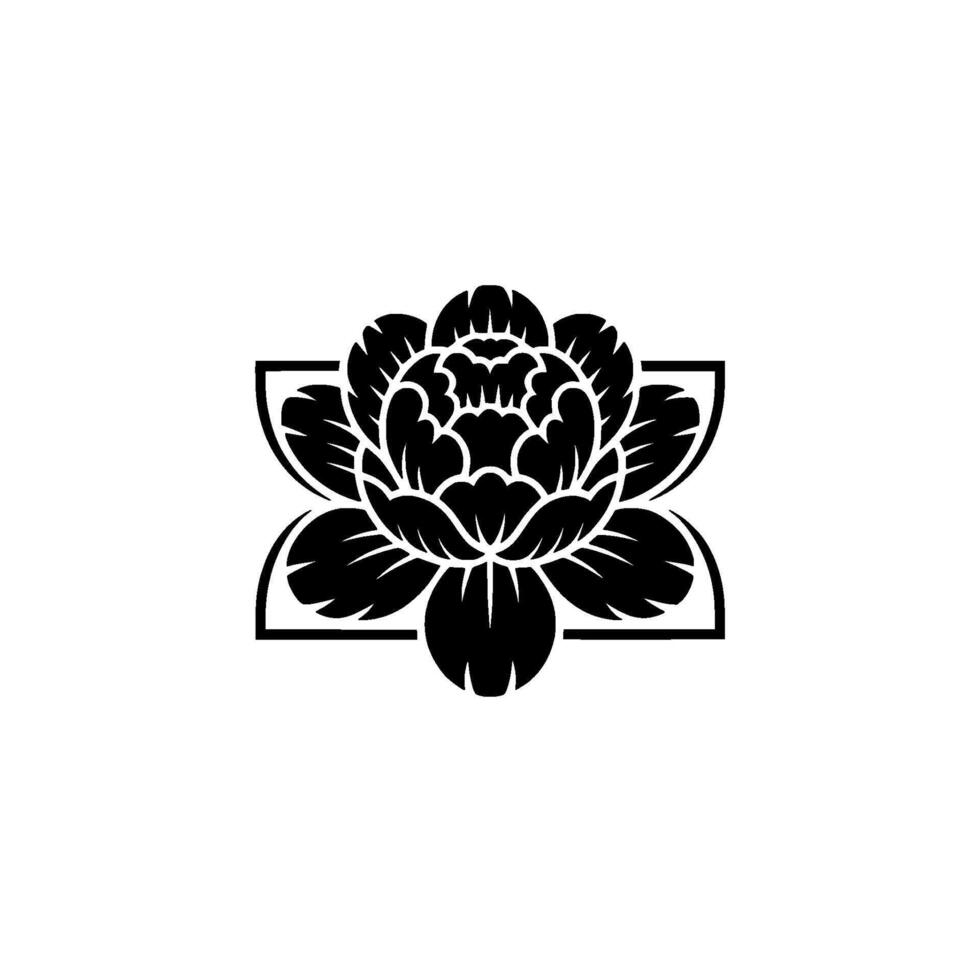 Geometric Black Lotus Emblem, Minimalist vector