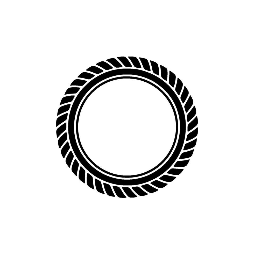 Circular Rope Motif, Minimalist Emblem, Vintage Texture vector