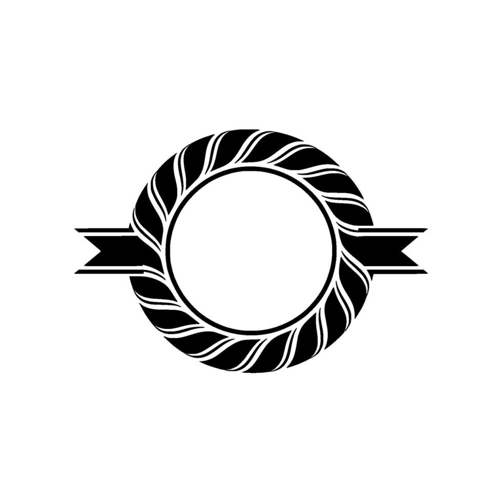 Elegant Circular Emblem, Vintage Ribbon, Circle vector