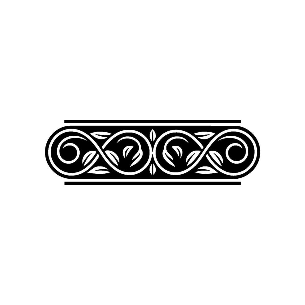 Elegant Black and White Scroll Border - Ornament - Vintage vector
