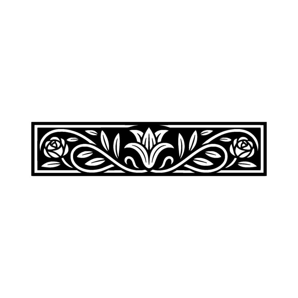 Elegant Floral Border, Vintage, Decorative Element, - Botanical, Rose vector