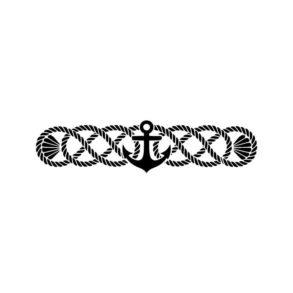 Nautical Anchor Rope Emblem, Vintage Style vector