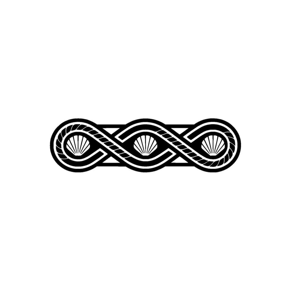 Oceanic Knot Intricate Shell Wave Motif vector