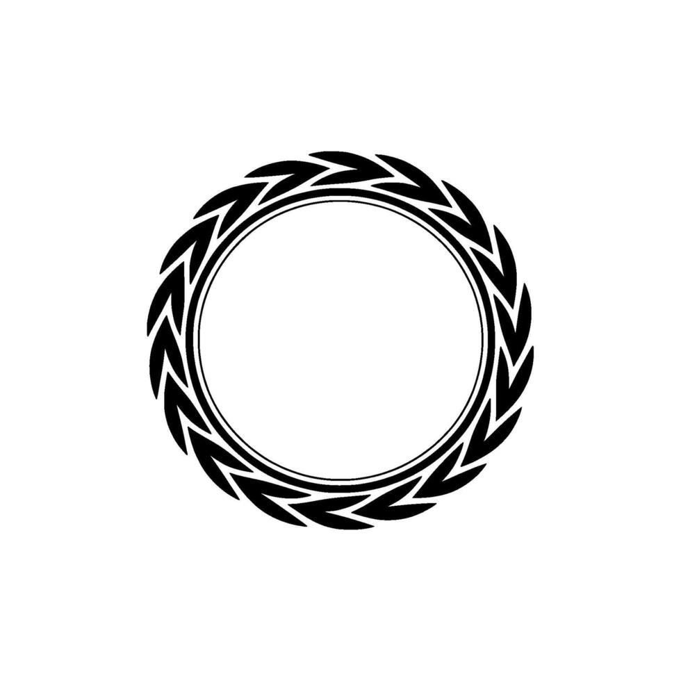 Stylized Laurel Wreath Border, Minimalist, Emblem vector