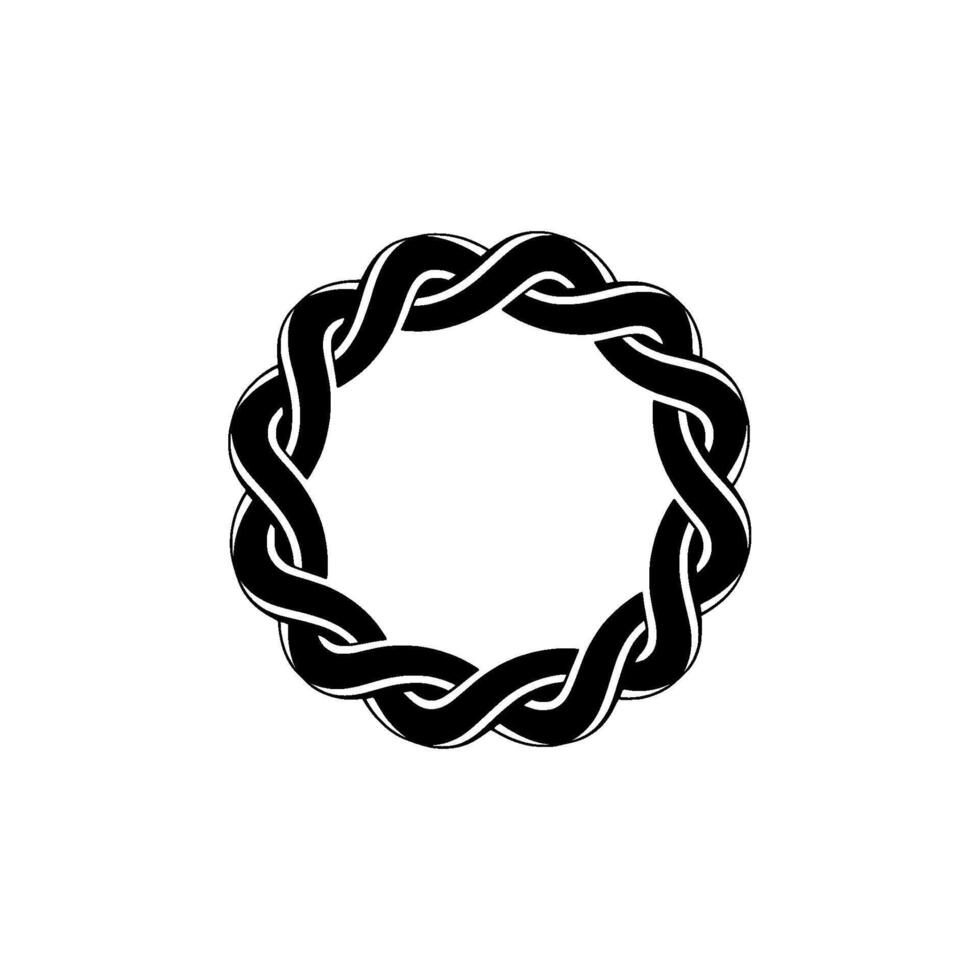 Interwoven Circle, Minimalist Emblem, Circular Motif, Wreath vector