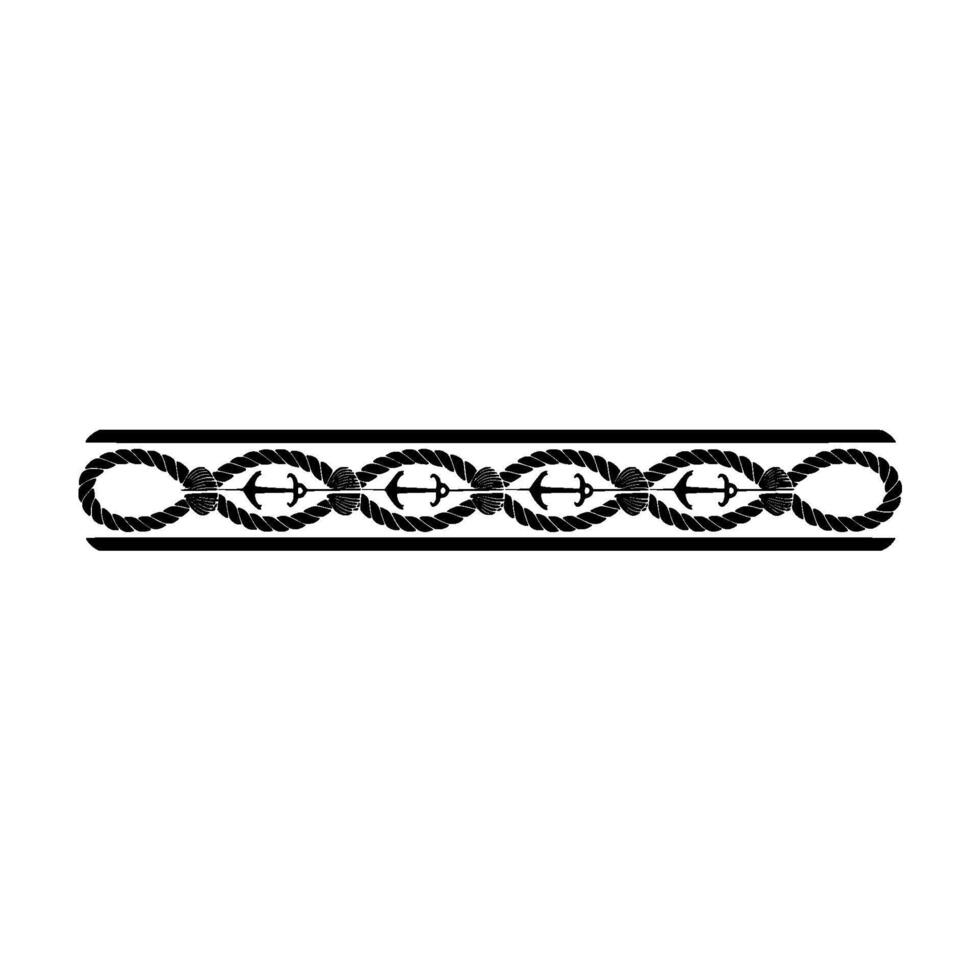 Nautical Rope Border, Anchors Vintage Style vector