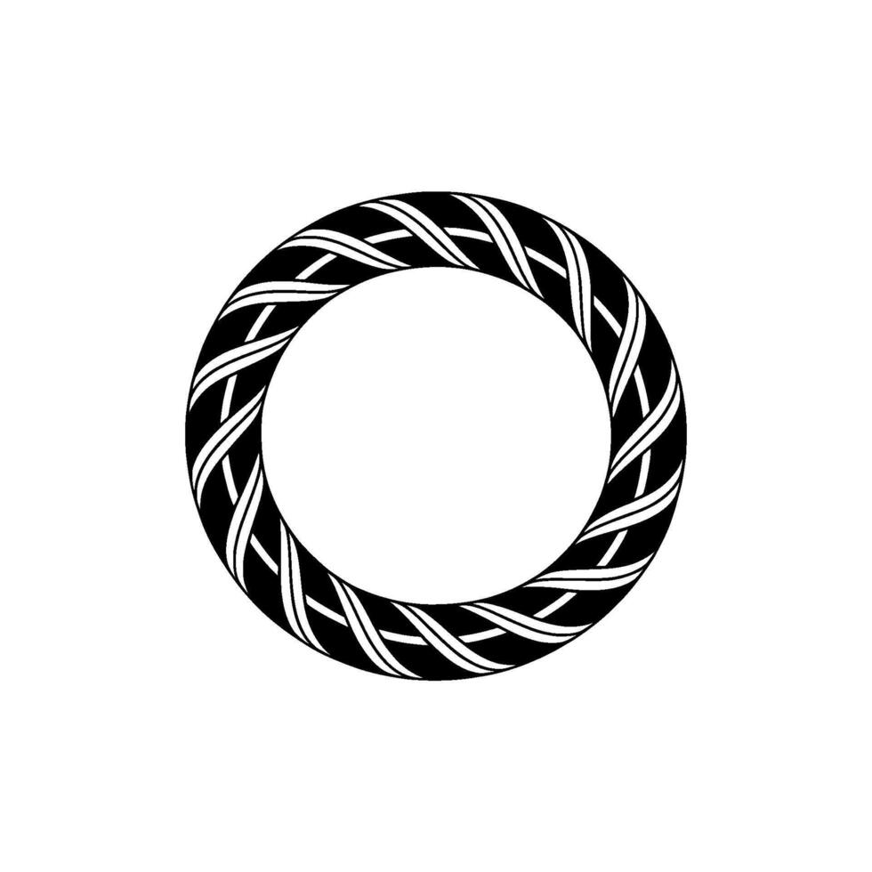 Woven Circle, Minimalist Emblem, Circular Motif, Abstract vector