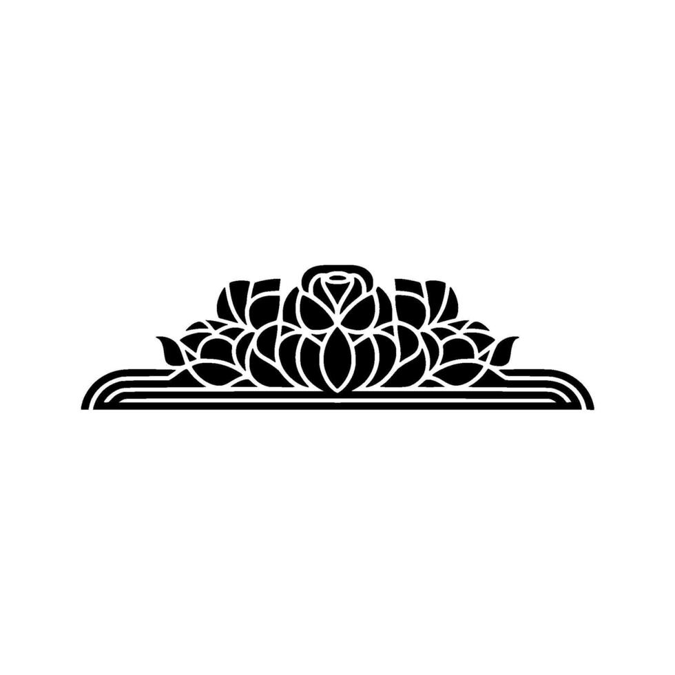 Art Deco Floral Ornament, Elegant Element, Geometric vector