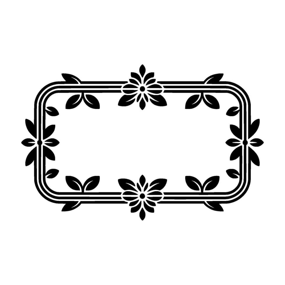 Elegant Botanical Frame, Vintage Style - Linear vector