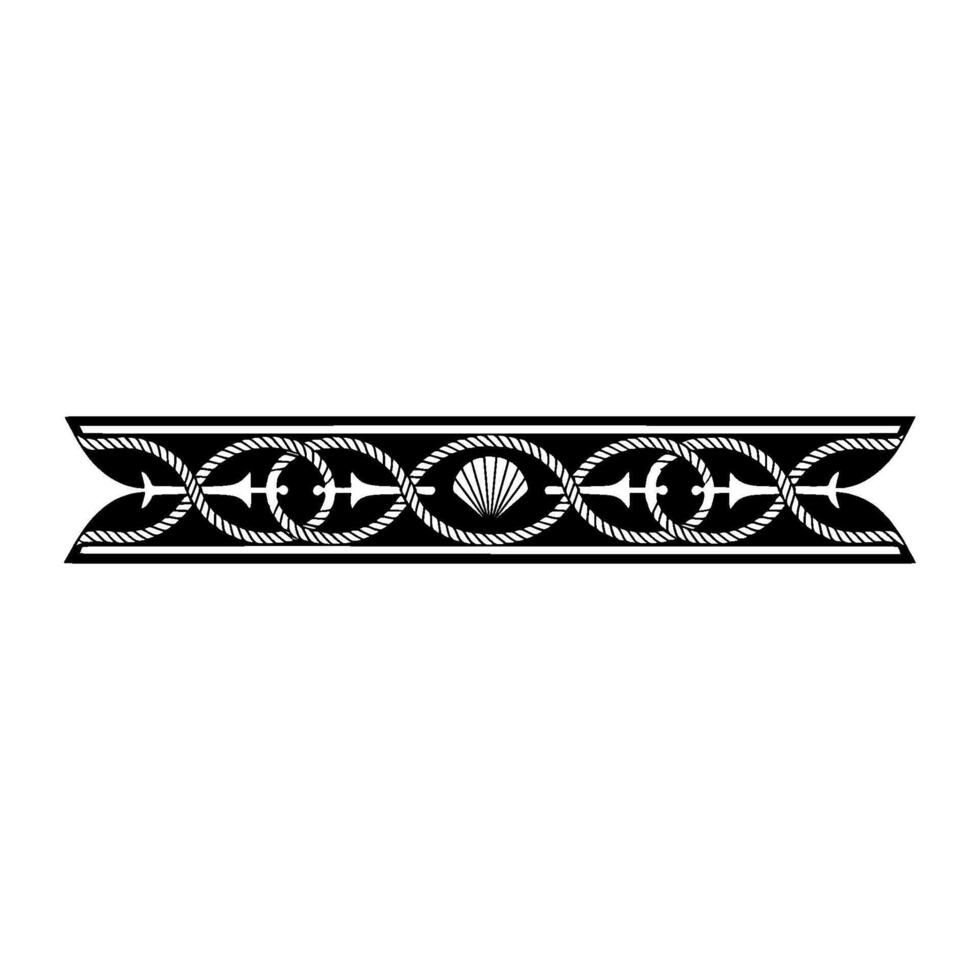 Nautical Border, Intricate Wave, Vintage Style vector