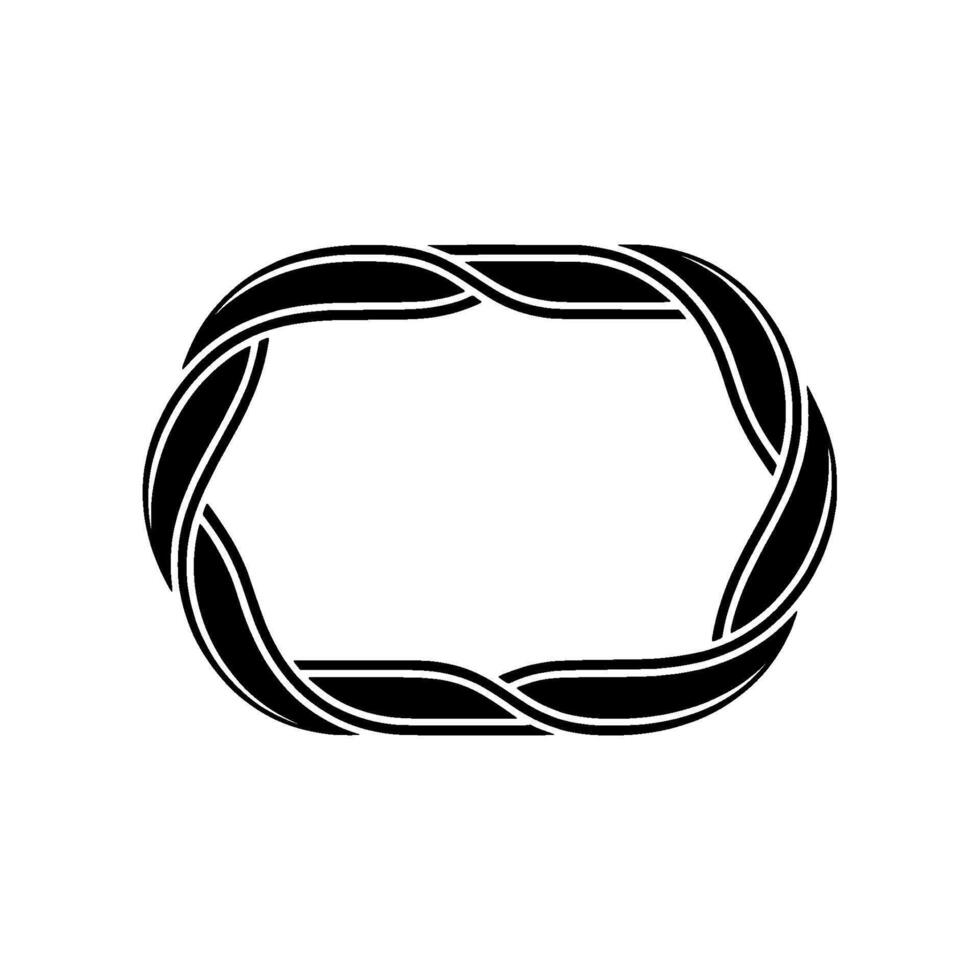 Abstract Woven Frame, Minimalist, Circular Motif vector