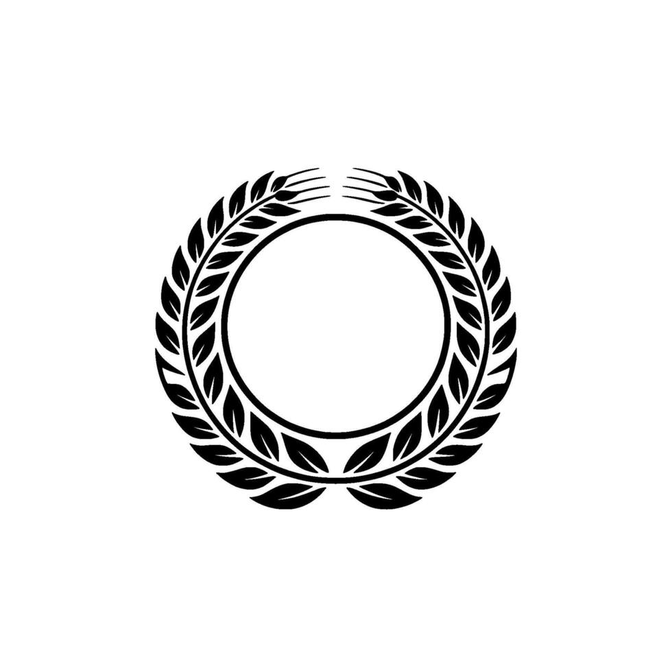 Elegant Laurel Wreath, Minimalist, Award Symbol - Circle vector