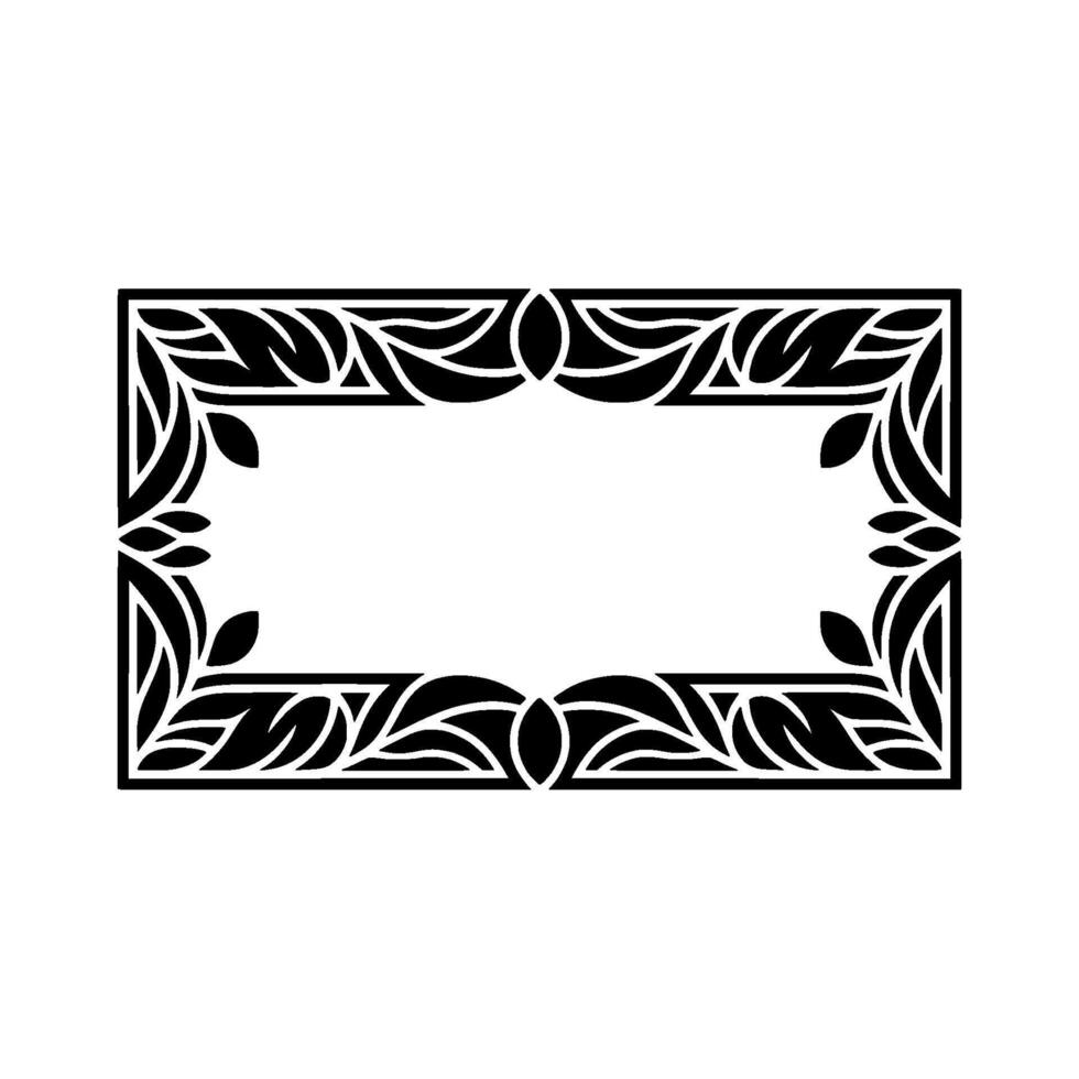 Art Deco Botanical Frame, Elegant Ornamentation, Vintage vector