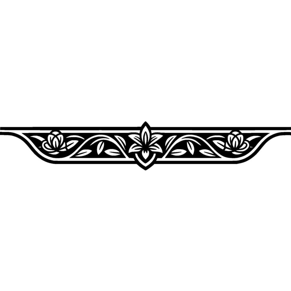 Elegant Floral Border, Vintage, Decorative Element, - Lineart, Blackandwhite vector