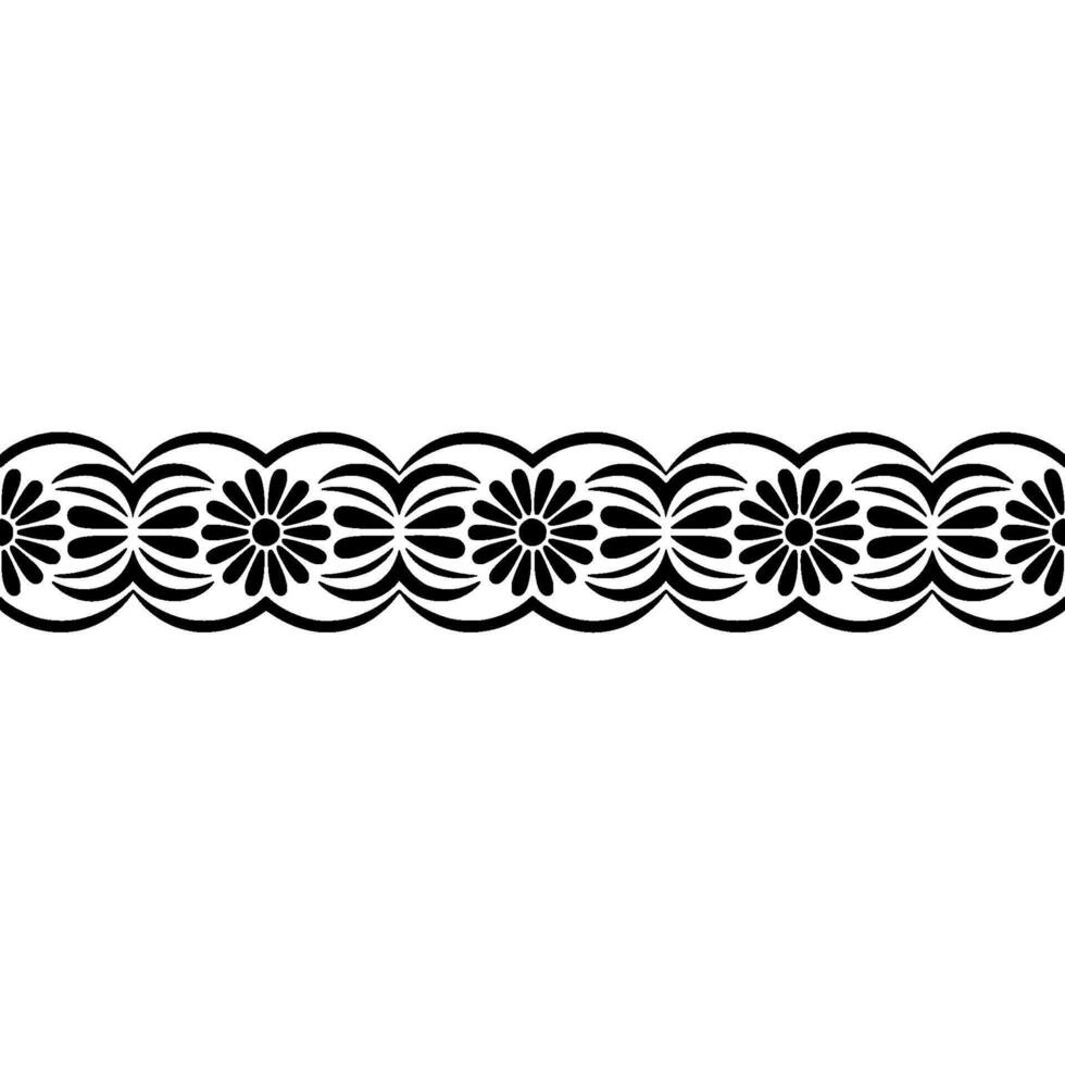 Stylized Floral Border, Minimalist, Elegant Accent, Pattern vector