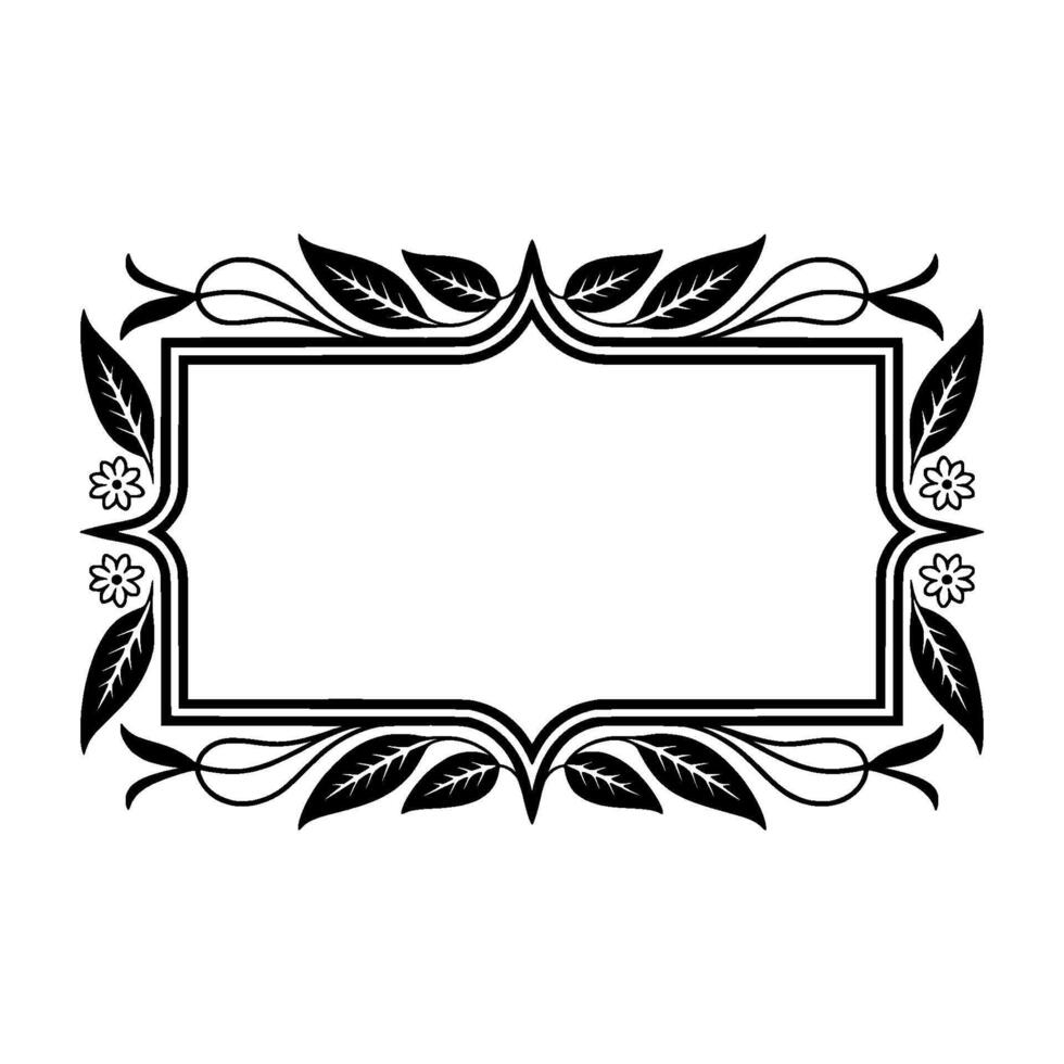 Elegant Botanical Frame, Vintage, Minimalist Layout - Floral vector