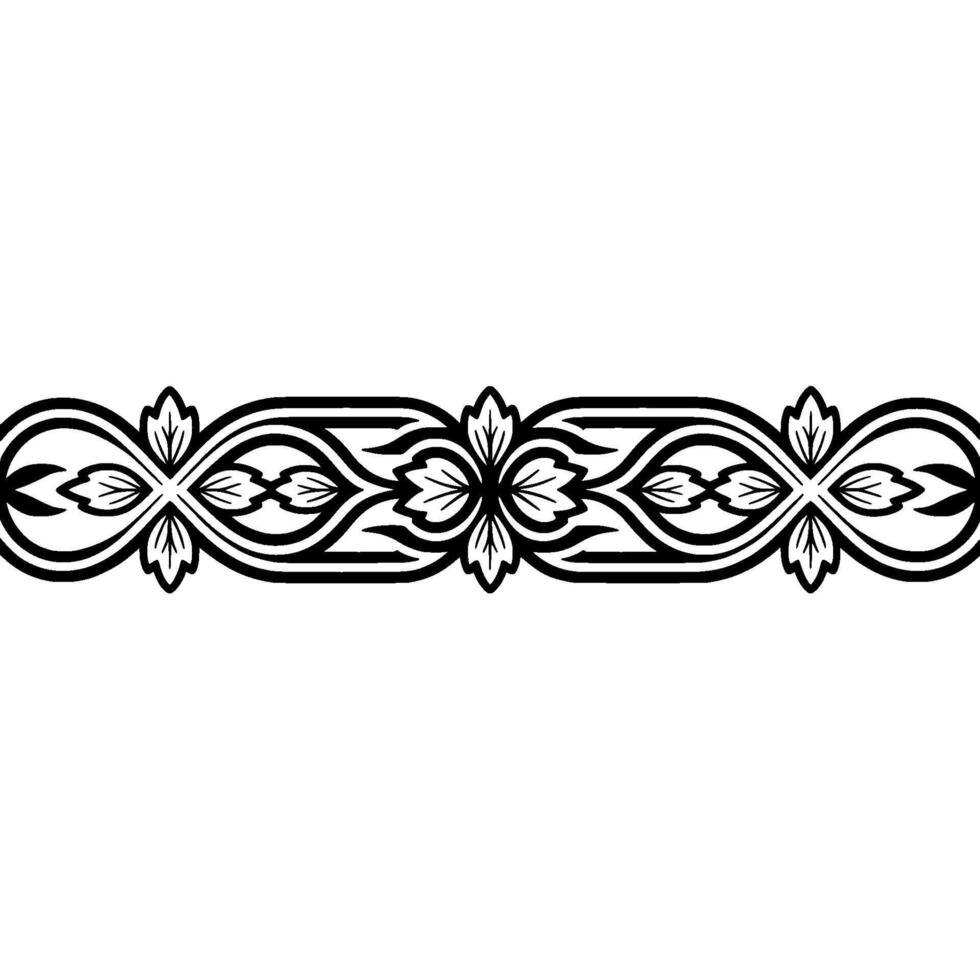 Intricate Floral Border, Vintage, Elegant Ornament, Detail vector