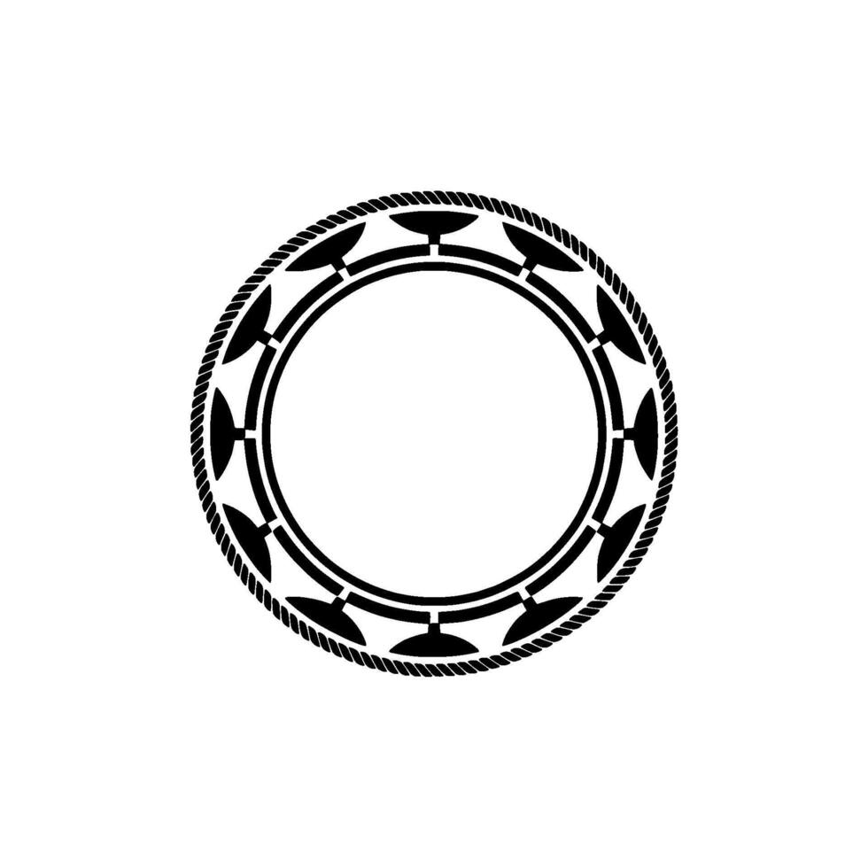 Geometric Tribal Circle Emblem, Minimalist, Decorative vector