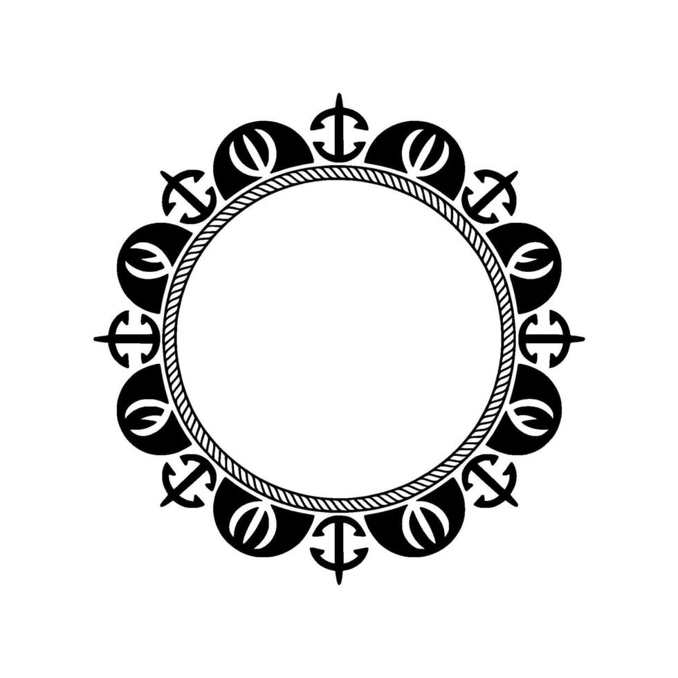 Nautical Circle Frame, Vintage Maritime, Traditional vector