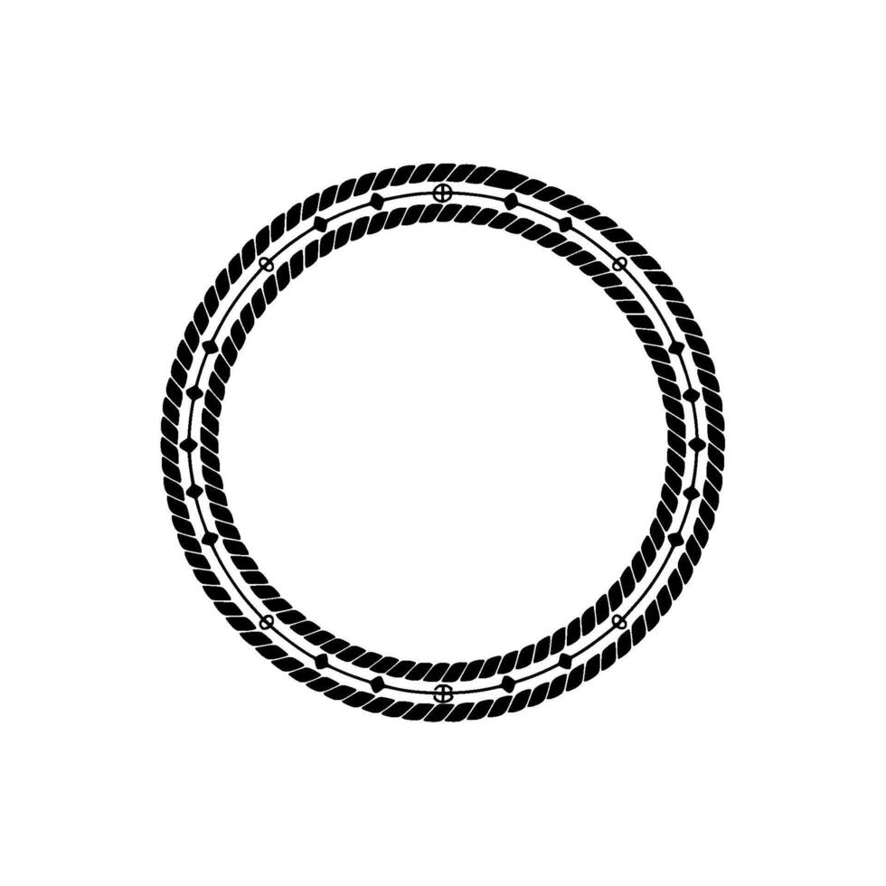 Nautical Rope Border, Vintage Style, Circular Frame vector