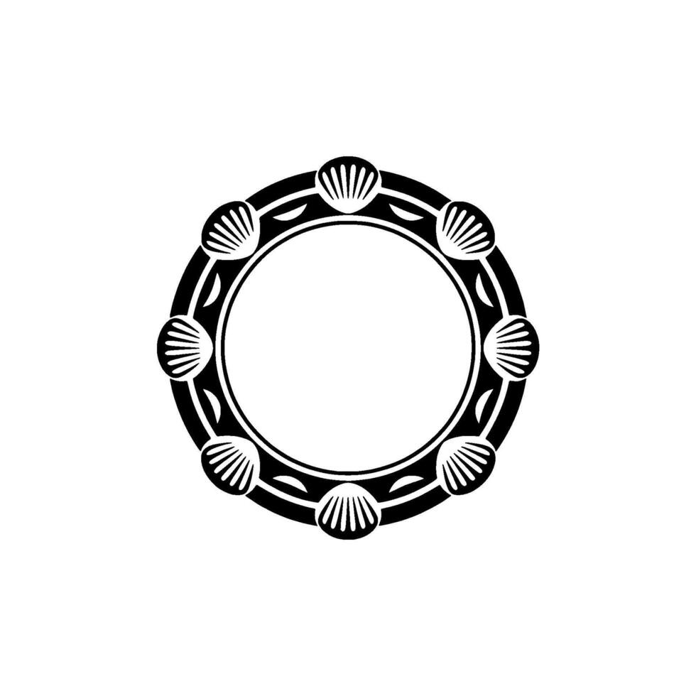Oceanic Circle Shell Motif Emblem vector