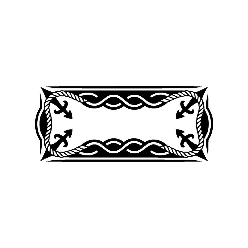 Nautical Border, Vintage Maritime, Elegant Frame vector