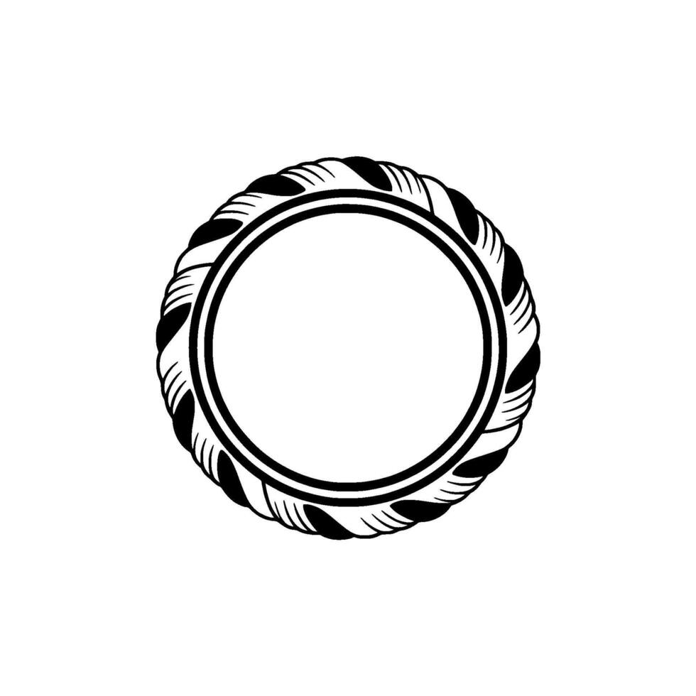 Intricate Rope Frame, Minimalist, Circular Emblem vector
