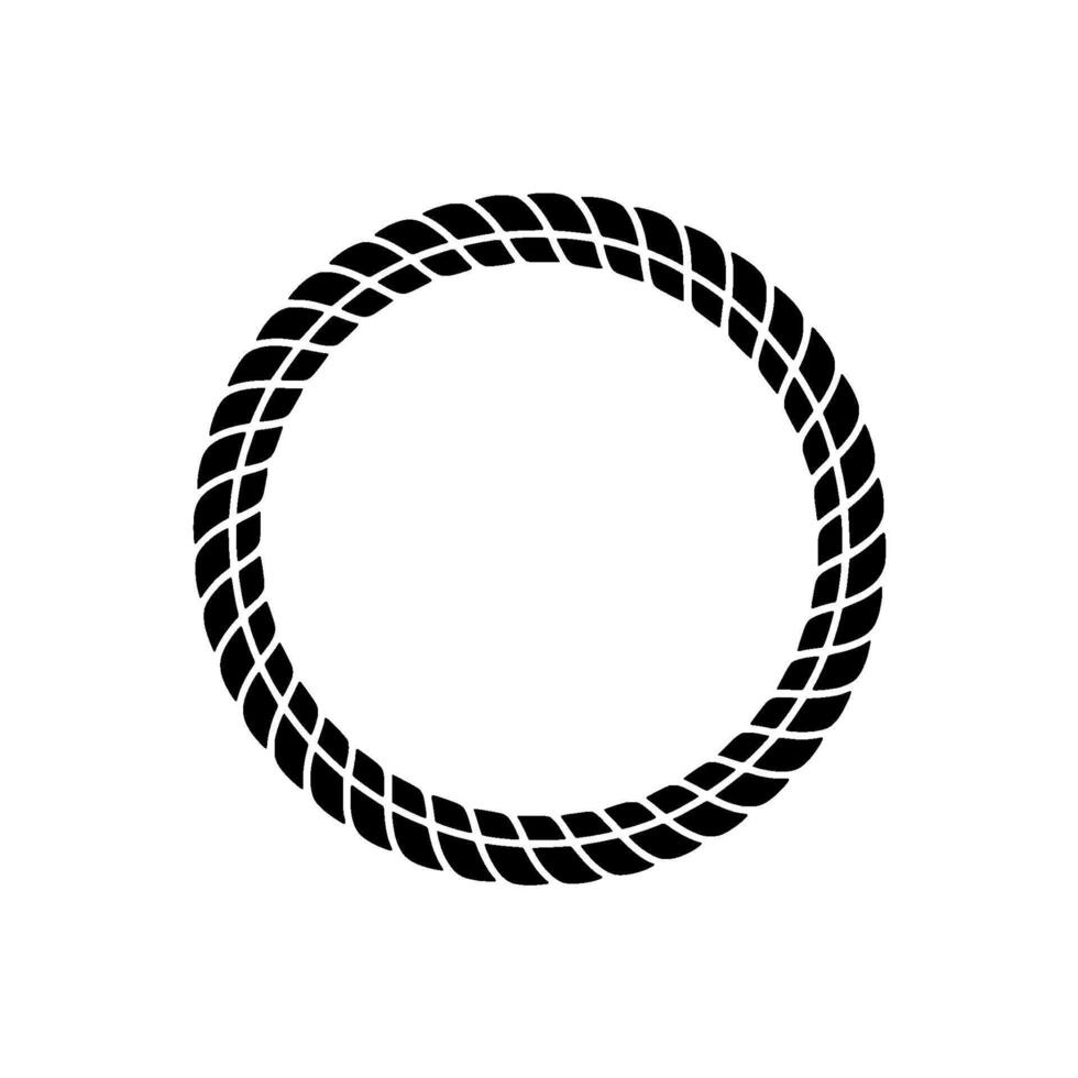 Textured Rope Circle, Minimalist Element vector