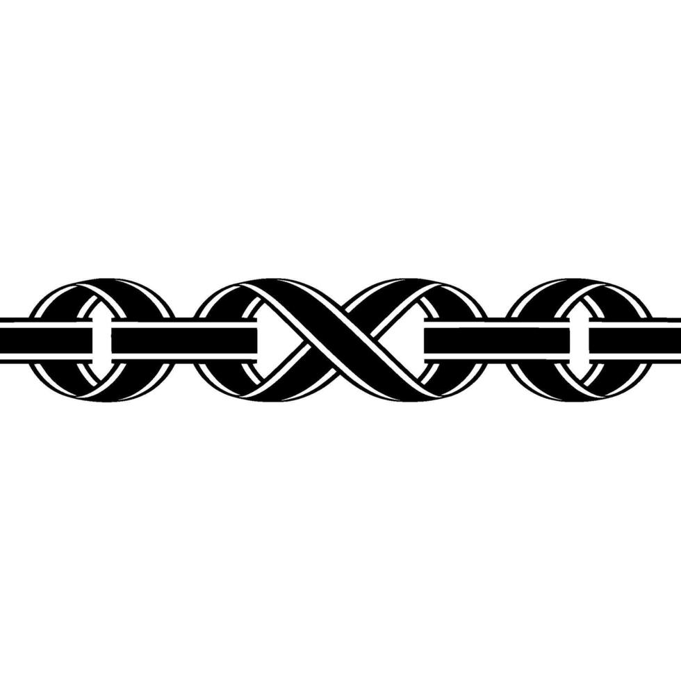 Interlocking Loops Minimalist Black White vector