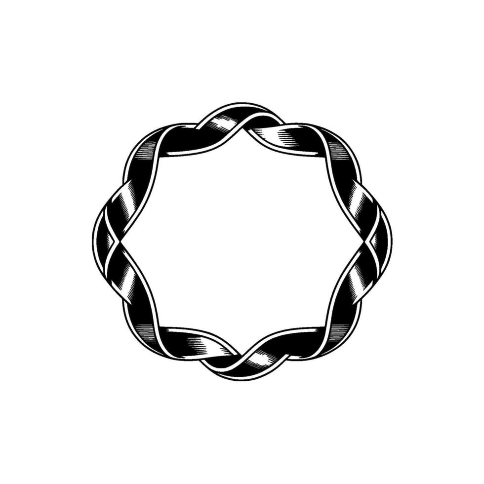 Intricate Celtic Knot Frame, Vintage Style - Circular vector