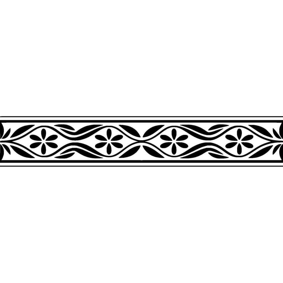 Elegant Floral Border, Vintage, Decorative Element, - Pattern, Art vector