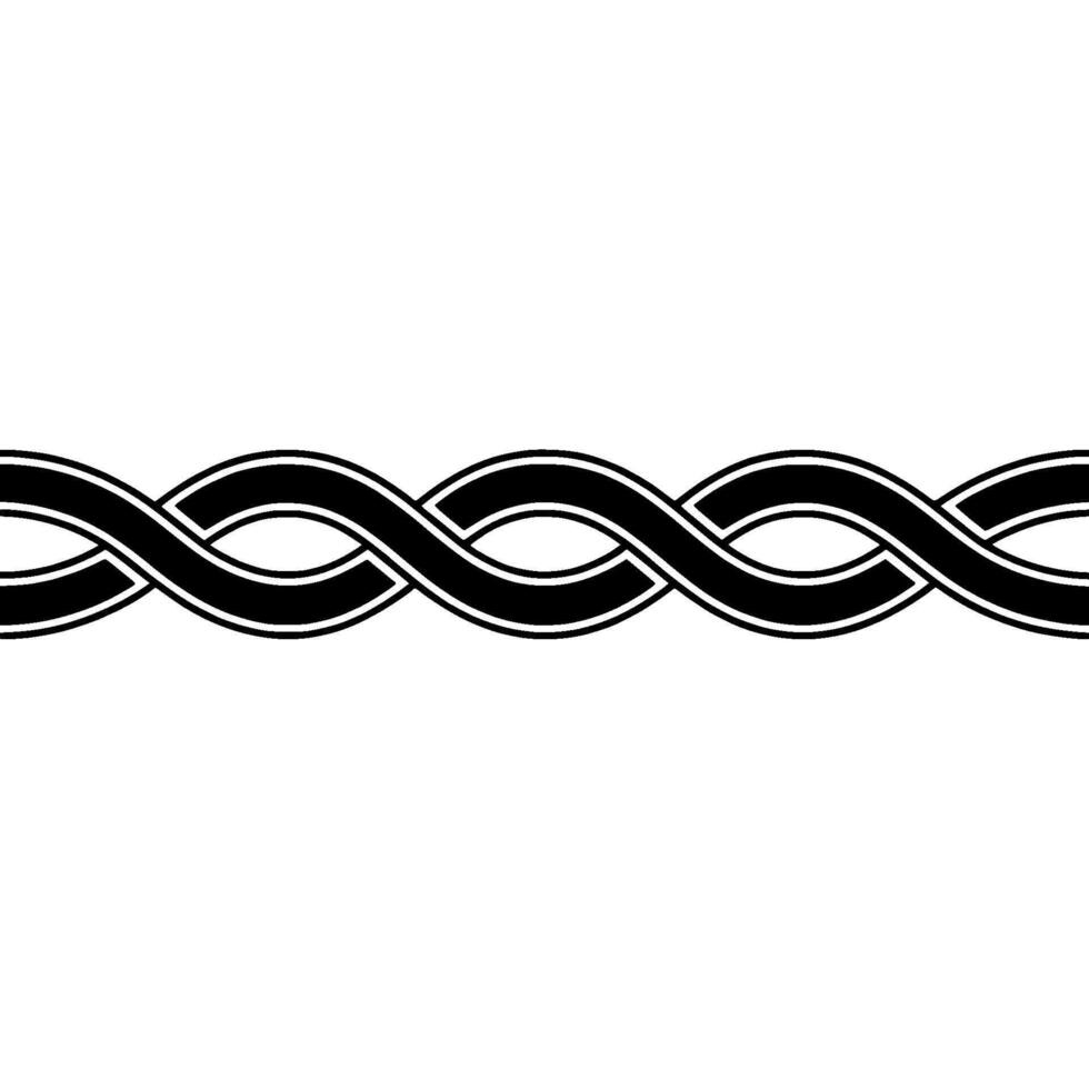 Intertwined Celtic Knot Border, Minimalist, Pattern vector